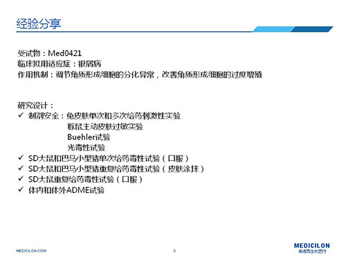 巴马小型猪经皮涂抹给予Med0421软膏，四周恢复、四周重复给药毒性试验研究